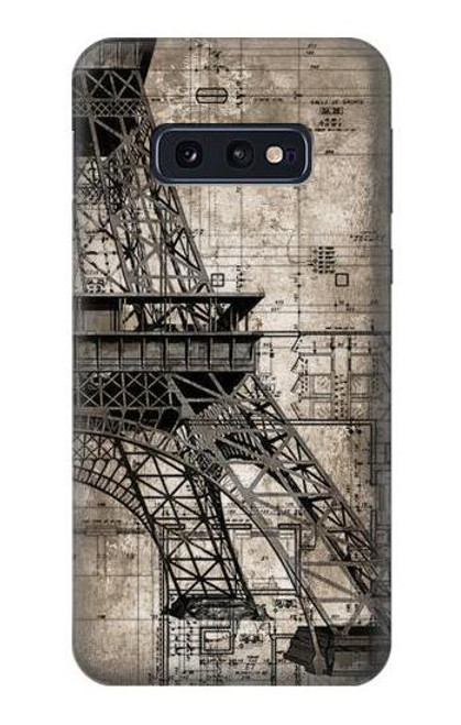 S3416 Eiffel Tower Blueprint Funda Carcasa Case para Samsung Galaxy S10e