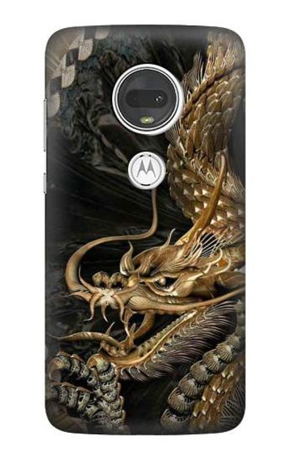 S0426 Gold Dragon Funda Carcasa Case para Motorola Moto G7, Moto G7 Plus