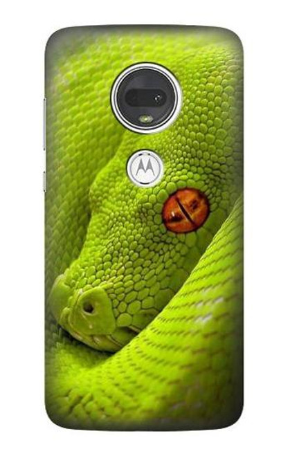 S0785 Green Snake Funda Carcasa Case para Motorola Moto G7, Moto G7 Plus