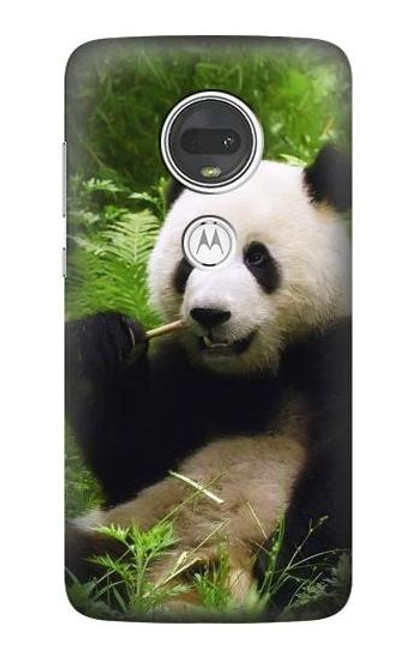 S1073 Panda Enjoy Eating Funda Carcasa Case para Motorola Moto G7, Moto G7 Plus