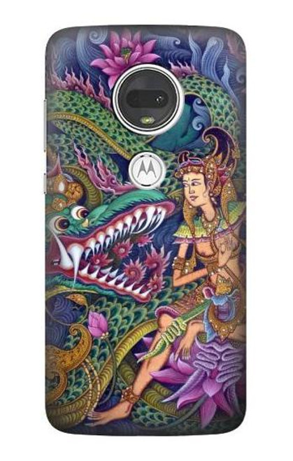 S1240 Bali Painting Funda Carcasa Case para Motorola Moto G7, Moto G7 Plus