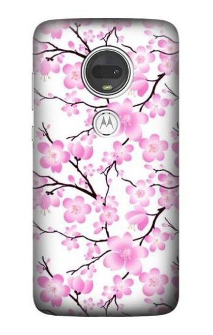 S1972 Sakura Cherry Blossoms Funda Carcasa Case para Motorola Moto G7, Moto G7 Plus