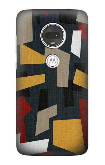 S3386 Abstract Fabric Texture Funda Carcasa Case para Motorola Moto G7, Moto G7 Plus