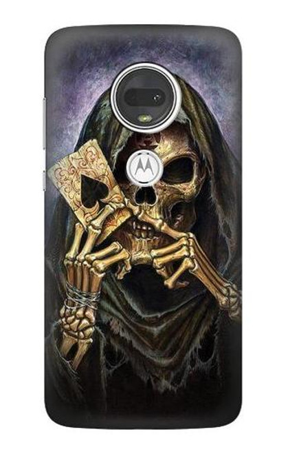 S3594 Grim Reaper Wins Poker Funda Carcasa Case para Motorola Moto G7, Moto G7 Plus