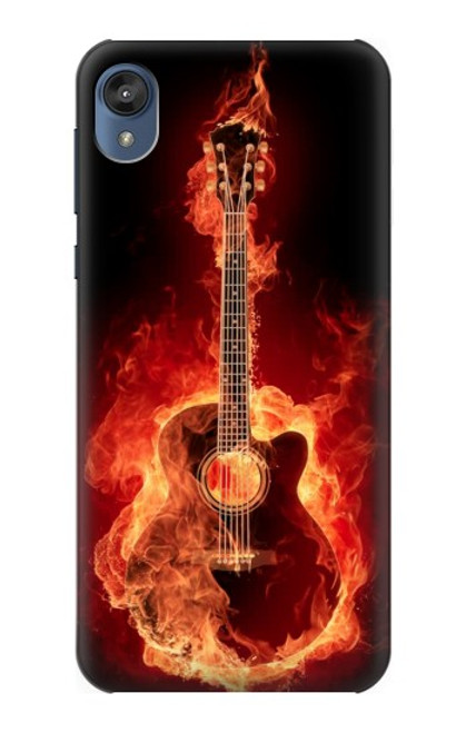 S0415 Fire Guitar Burn Funda Carcasa Case para Motorola Moto E6, Moto E (6th Gen)