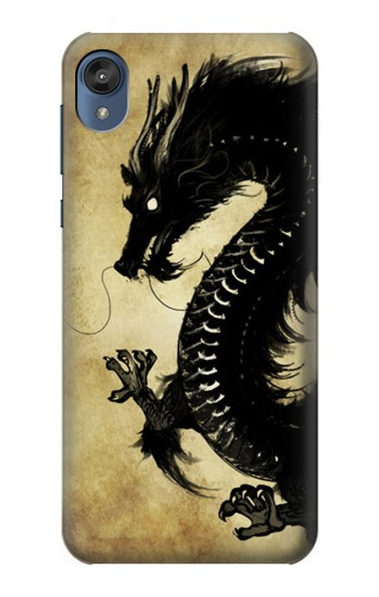 S1482 Black Dragon Painting Funda Carcasa Case para Motorola Moto E6, Moto E (6th Gen)