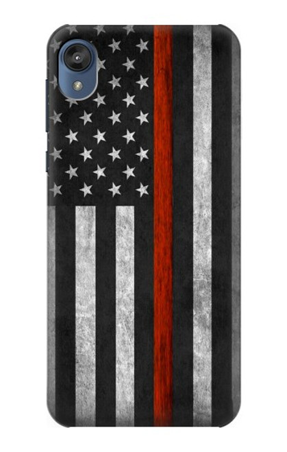 S3472 Firefighter Thin Red Line Flag Funda Carcasa Case para Motorola Moto E6, Moto E (6th Gen)