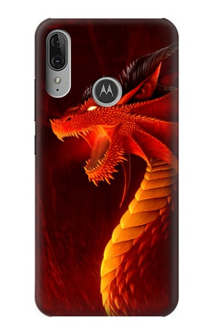 S0526 Red Dragon Funda Carcasa Case para Motorola Moto E6 Plus, Moto E6s