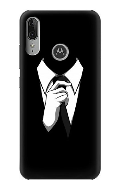 S1591 Anonymous Man in Black Suit Funda Carcasa Case para Motorola Moto E6 Plus, Moto E6s