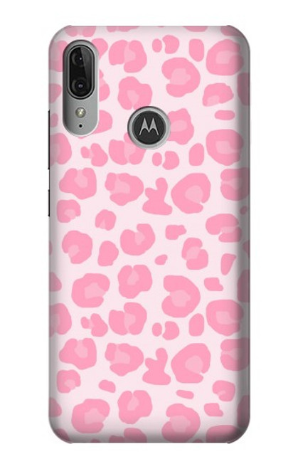 S2213 Pink Leopard Pattern Funda Carcasa Case para Motorola Moto E6 Plus, Moto E6s