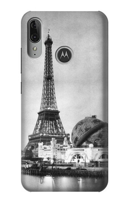 S2350 Old Paris Eiffel Tower Funda Carcasa Case para Motorola Moto E6 Plus, Moto E6s