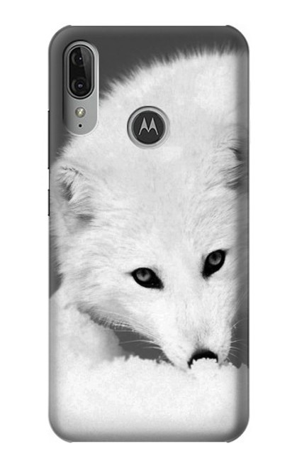 S2569 White Arctic Fox Funda Carcasa Case para Motorola Moto E6 Plus, Moto E6s