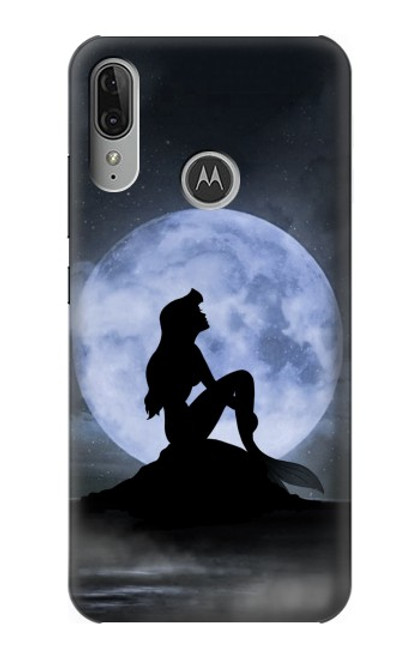 S2668 Mermaid Silhouette Moon Night Funda Carcasa Case para Motorola Moto E6 Plus, Moto E6s