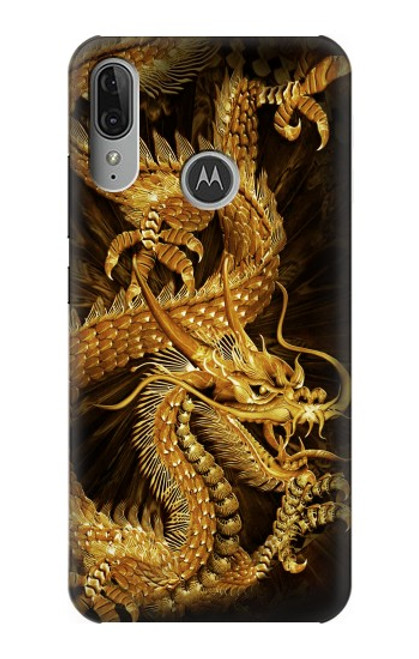 S2804 Chinese Gold Dragon Printed Funda Carcasa Case para Motorola Moto E6 Plus, Moto E6s