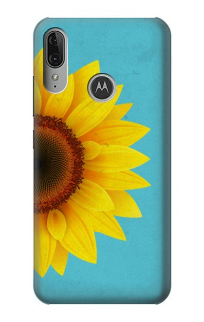 S3039 Vintage Sunflower Blue Funda Carcasa Case para Motorola Moto E6 Plus, Moto E6s