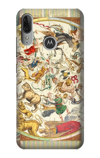 S3145 Antique Constellation Star Sky Map Funda Carcasa Case para Motorola Moto E6 Plus, Moto E6s