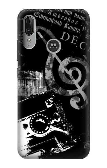 S3197 Music Cassette Note Funda Carcasa Case para Motorola Moto E6 Plus, Moto E6s