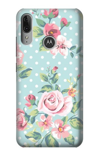 S3494 Vintage Rose Polka Dot Funda Carcasa Case para Motorola Moto E6 Plus, Moto E6s