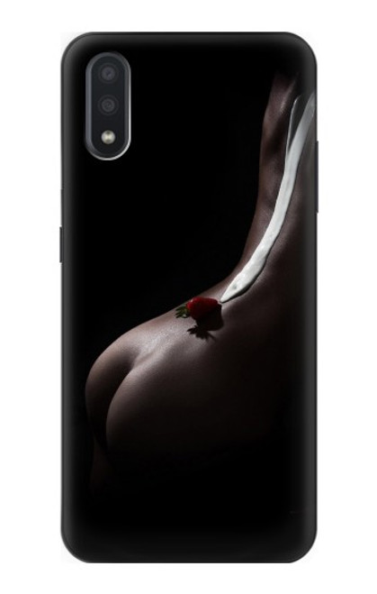 S0546 Sexy Cream Strawberry Funda Carcasa Case para Samsung Galaxy A01