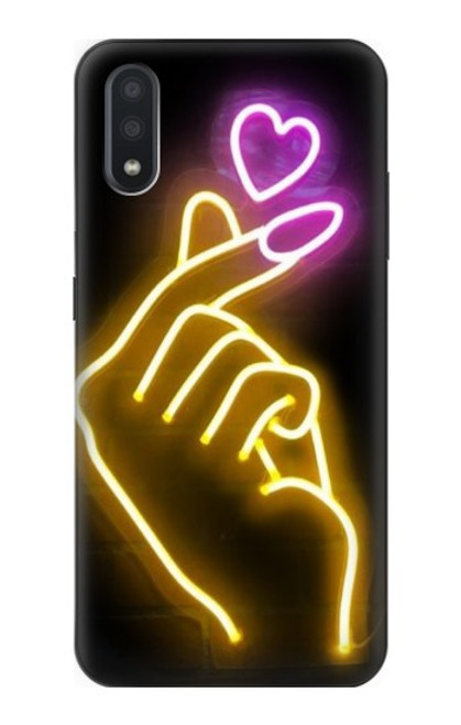S3512 Cute Mini Heart Neon Graphic Funda Carcasa Case para Samsung Galaxy A01