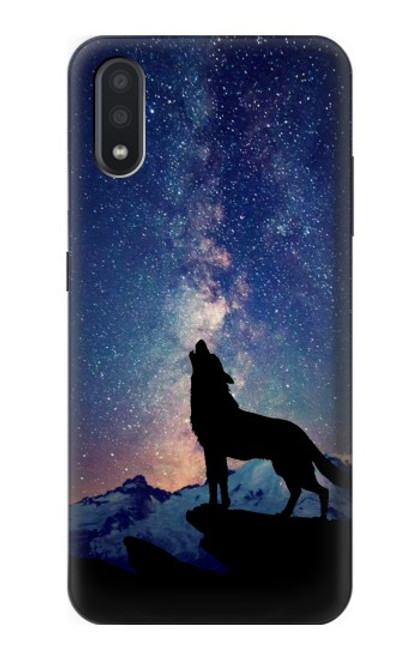 S3555 Wolf Howling Million Star Funda Carcasa Case para Samsung Galaxy A01