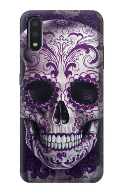S3582 Purple Sugar Skull Funda Carcasa Case para Samsung Galaxy A01