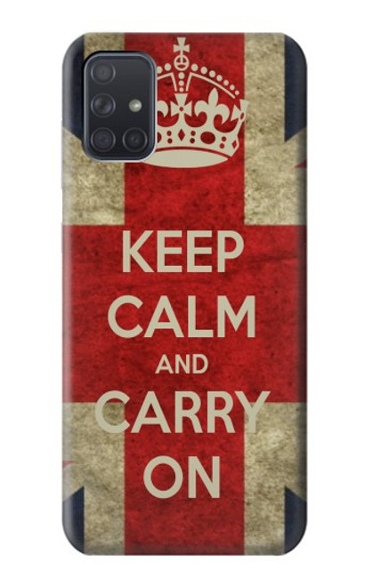 S0674 Keep Calm and Carry On Funda Carcasa Case para Samsung Galaxy A71