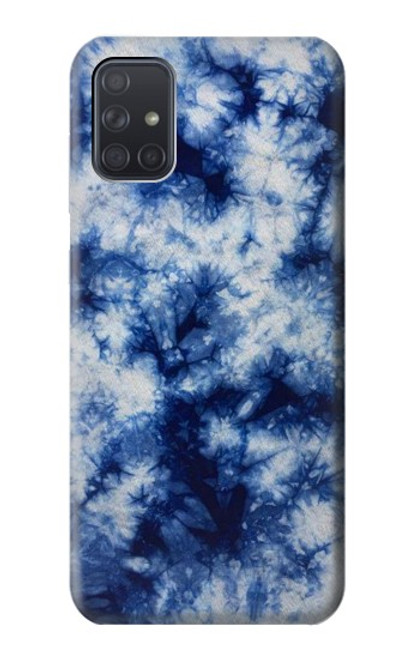 S3439 Fabric Indigo Tie Dye Funda Carcasa Case para Samsung Galaxy A71