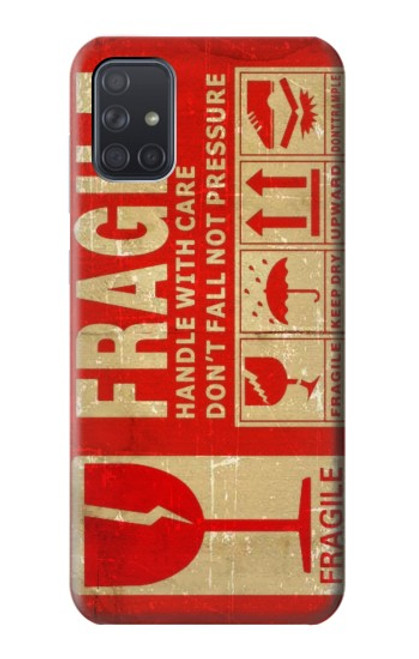 S3552 Vintage Fragile Label Art Funda Carcasa Case para Samsung Galaxy A71