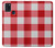 S3535 Red Gingham Funda Carcasa Case para Samsung Galaxy A21s