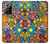 S3281 Colorful Hippie Flowers Pattern Funda Carcasa Case para Samsung Galaxy Note 20 Ultra, Ultra 5G