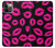 S2933 Pink Lips Kisses on Black Funda Carcasa Case para iPhone 12, iPhone 12 Pro