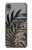 S3692 Gray Black Palm Leaves Funda Carcasa Case para Motorola Moto E6, Moto E (6th Gen)