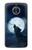S3693 Grim White Wolf Full Moon Funda Carcasa Case para Motorola Moto E4 Plus