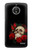 S3753 Dark Gothic Goth Skull Roses Funda Carcasa Case para Motorola Moto E4