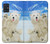S3794 Arctic Polar Bear in Love with Seal Paint Funda Carcasa Case para Samsung Galaxy A51 5G