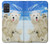 S3794 Arctic Polar Bear in Love with Seal Paint Funda Carcasa Case para Samsung Galaxy A71