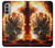 S0863 Hell Fire Skull Funda Carcasa Case para Motorola Moto G51 5G