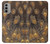 S3691 Gold Peacock Feather Funda Carcasa Case para Motorola Moto G51 5G