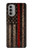 S3804 Fire Fighter Metal Red Line Flag Graphic Funda Carcasa Case para Motorola Moto G51 5G