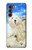 S3794 Arctic Polar Bear in Love with Seal Paint Funda Carcasa Case para Motorola Edge S30