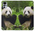 S1073 Panda Enjoy Eating Funda Carcasa Case para Motorola Moto G22