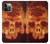 S3881 Fire Skull Funda Carcasa Case para iPhone 12, iPhone 12 Pro