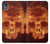 S3881 Fire Skull Funda Carcasa Case para Motorola Moto E6, Moto E (6th Gen)