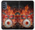 S1431 Skull Drum Fire Rock Funda Carcasa Case para Motorola Moto G62 5G