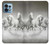 S0933 White Horses Funda Carcasa Case para Motorola Edge+ (2023), X40, X40 Pro, Edge 40 Pro