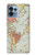 S3418 Vintage World Map Funda Carcasa Case para Motorola Edge+ (2023), X40, X40 Pro, Edge 40 Pro