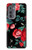 S3112 Rose Floral Pattern Black Funda Carcasa Case para Motorola Edge (2022)