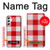 S3535 Red Gingham Funda Carcasa Case para Samsung Galaxy A34 5G