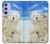 S3794 Arctic Polar Bear and Seal Paint Funda Carcasa Case para Samsung Galaxy A54 5G